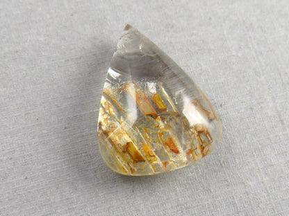 Quartz with Biotite | Pear Cabochon | Brazil | 22x16.5x8 | 16 carats | QU536 - Gem Enthusiast