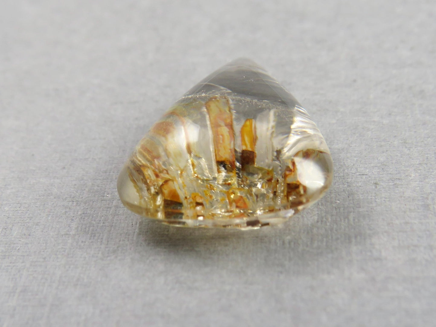 Quartz with Biotite | Pear Cabochon | Brazil | 22x16.5x8 | 16 carats | QU536 - Gem Enthusiast