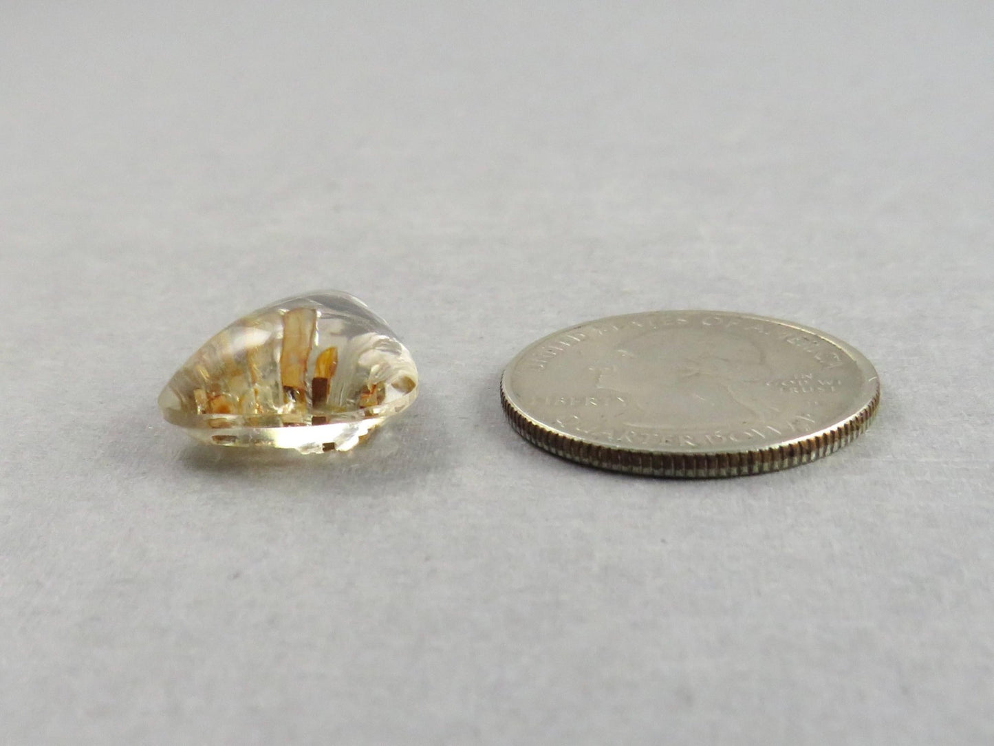 Quartz with Biotite | Pear Cabochon | Brazil | 22x16.5x8 | 16 carats | QU536 - Gem Enthusiast