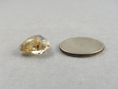 Quartz with Biotite | Pear Cabochon | Brazil | 22x16.5x8 | 16 carats | QU536 - Gem Enthusiast