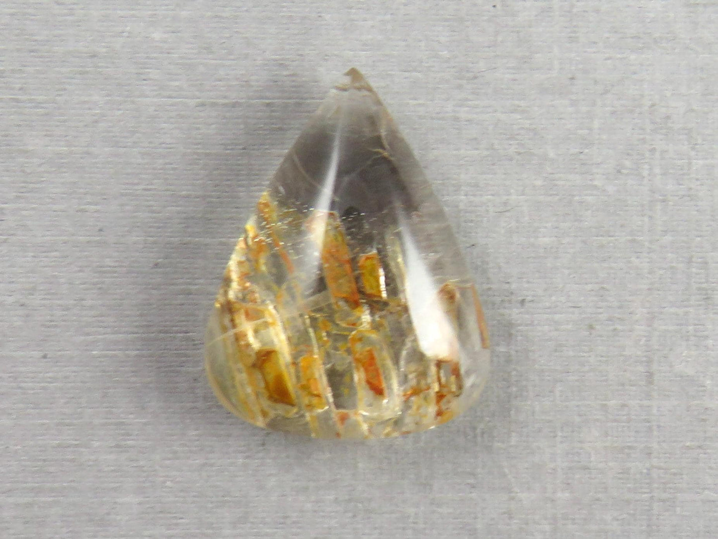 Quartz with Biotite | Pear Cabochon | Brazil | 22x16.5x8 | 16 carats | QU536 - Gem Enthusiast