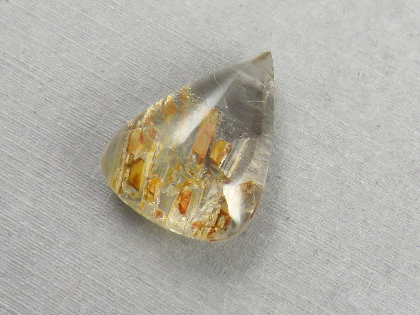 Quartz with Biotite | Pear Cabochon | Brazil | 22x16.5x8 | 16 carats | QU536 - Gem Enthusiast