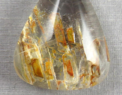 Quartz with Biotite | Pear Cabochon | Brazil | 22x16.5x8 | 16 carats | QU536 - Gem Enthusiast