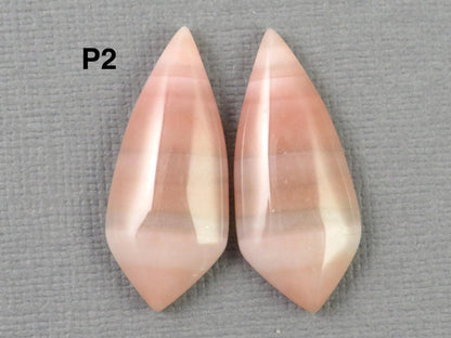 Red Banded Agate Pair | Red, Orange and White | Sold Per Pair | AG322 - Gem Enthusiast