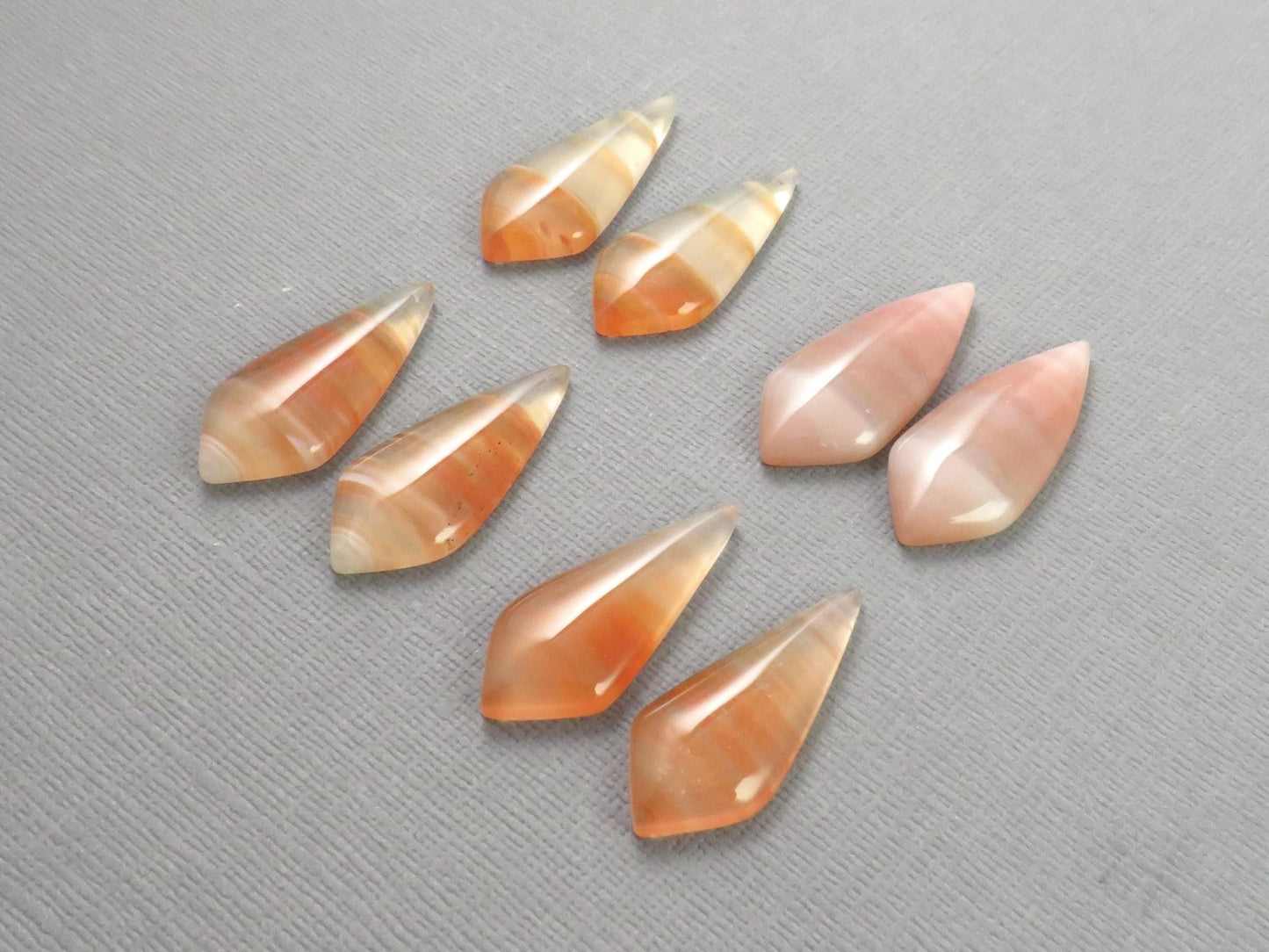 Red Banded Agate Pair | Red, Orange and White | Sold Per Pair | AG322 - Gem Enthusiast