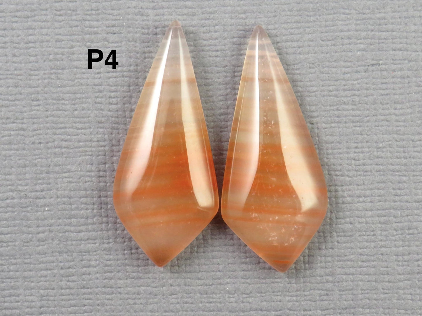 Red Banded Agate Pair | Red, Orange and White | Sold Per Pair | AG322 - Gem Enthusiast