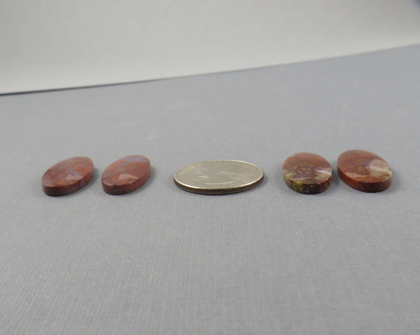 Red Plume Agate Cabochon Oval | 26mm, avg 22ct | Per Pair | Indonesisa | AG381 - Gem Enthusiast
