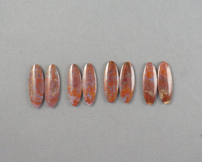 Red Plume Agate Cabochon Oval | Per Pair | Indonesia | AG384 - Gem Enthusiast