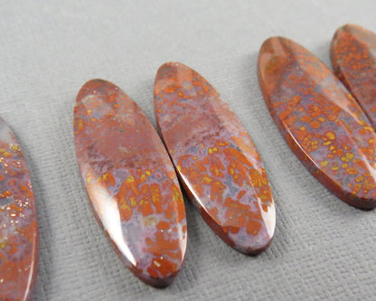 Red Plume Agate Cabochon Oval | Per Pair | Indonesia | AG384 - Gem Enthusiast