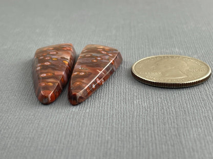 River Jasper Pair | Natural Orbicular Gemstone from Indonesia | JS210 - Gem Enthusiast