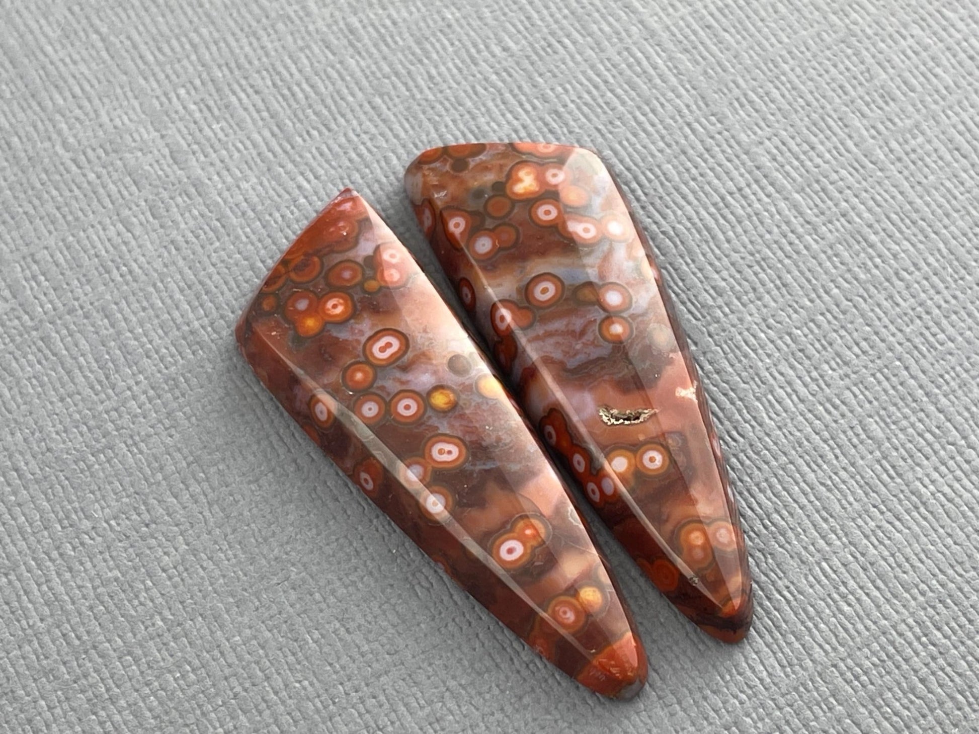 River Jasper Pair | Natural Orbicular Gemstone from Indonesia | JS210 - Gem Enthusiast