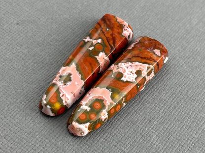 River Jasper Pair | Natural Orbicular Gemstone from Indonesia | JS212 - Gem Enthusiast