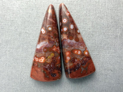 River Jasper Pair | Natural Orbicular Gemstone from Indonesia | JS215 - Gem Enthusiast