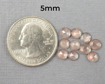 Rose Cut Oregon Sunstone 10 Stone Lots | 4mm or 5mm | Jewelry Making | Mined in the USA | OSR154-OSR155 - Gem Enthusiast