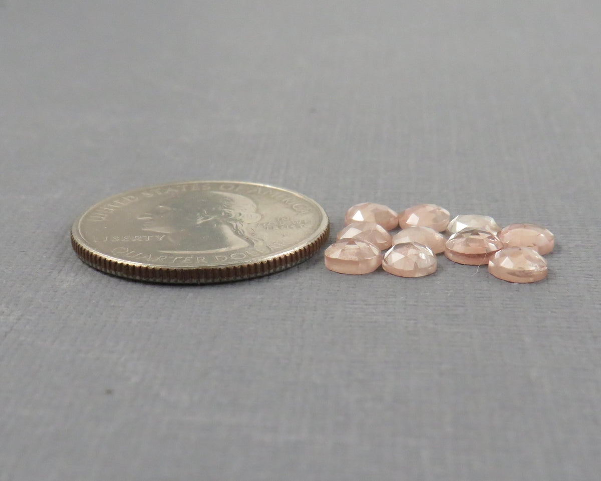 Rose Cut Oregon Sunstone 10 Stone Lots | 4mm or 5mm | Jewelry Making | Mined in the USA | OSR154-OSR155 - Gem Enthusiast