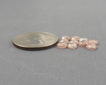 Rose Cut Oregon Sunstone 10 Stone Lots | 4mm or 5mm | Jewelry Making | Mined in the USA | OSR154-OSR155 - Gem Enthusiast