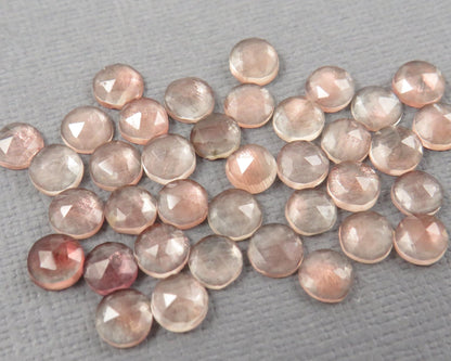 Rose Cut Oregon Sunstone 10 Stone Lots | 4mm or 5mm | Jewelry Making | Mined in the USA | OSR154-OSR155 - Gem Enthusiast