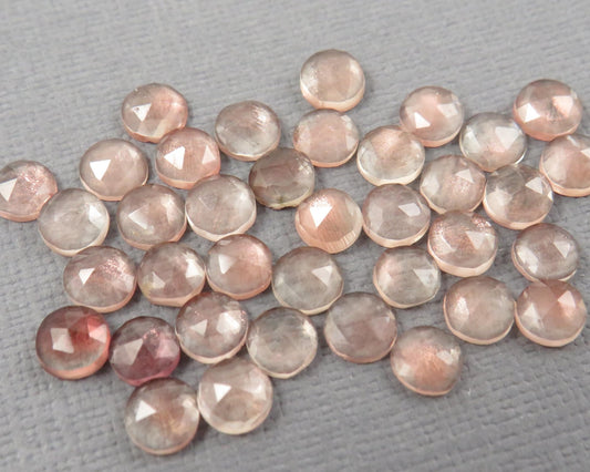 Rose Cut Oregon Sunstone 10 Stone Lots | 4mm or 5mm | Jewelry Making | Mined in the USA | OSR154-OSR155 - Gem Enthusiast