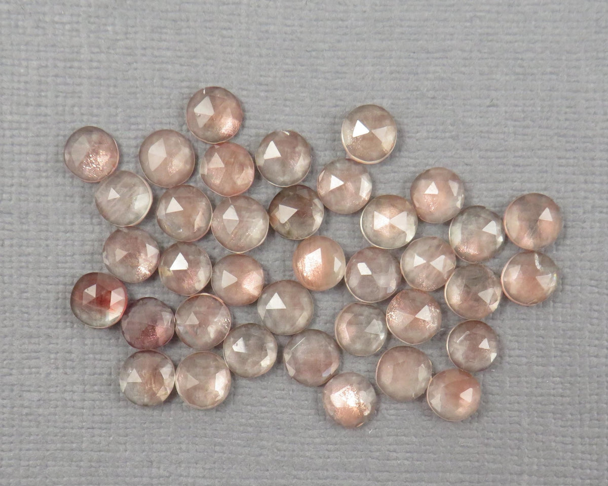 Rose Cut Oregon Sunstone 10 Stone Lots | 4mm or 5mm | Jewelry Making | Mined in the USA | OSR154-OSR155 - Gem Enthusiast
