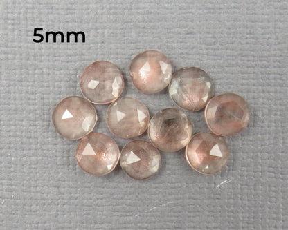 Rose Cut Oregon Sunstone 10 Stone Lots | 4mm or 5mm | Jewelry Making | Mined in the USA | OSR154-OSR155 - Gem Enthusiast