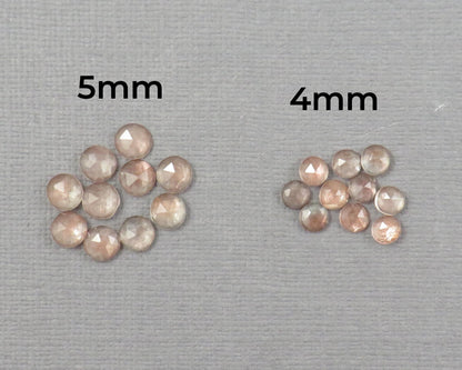 Rose Cut Oregon Sunstone 10 Stone Lots | 4mm or 5mm | Jewelry Making | Mined in the USA | OSR154-OSR155 - Gem Enthusiast