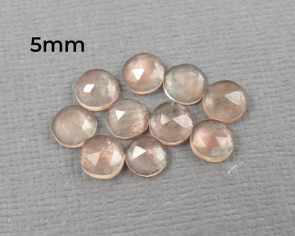 Rose Cut Oregon Sunstone 10 Stone Lots | 4mm or 5mm | Jewelry Making | Mined in the USA | OSR154-OSR155 - Gem Enthusiast