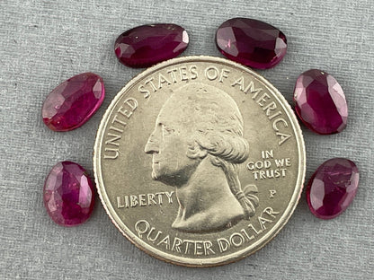 Rubellite Tourmaline Rose Cut Cabochon Lot | Natural Gemstones | 4.6 carats | TR116 - Gem Enthusiast