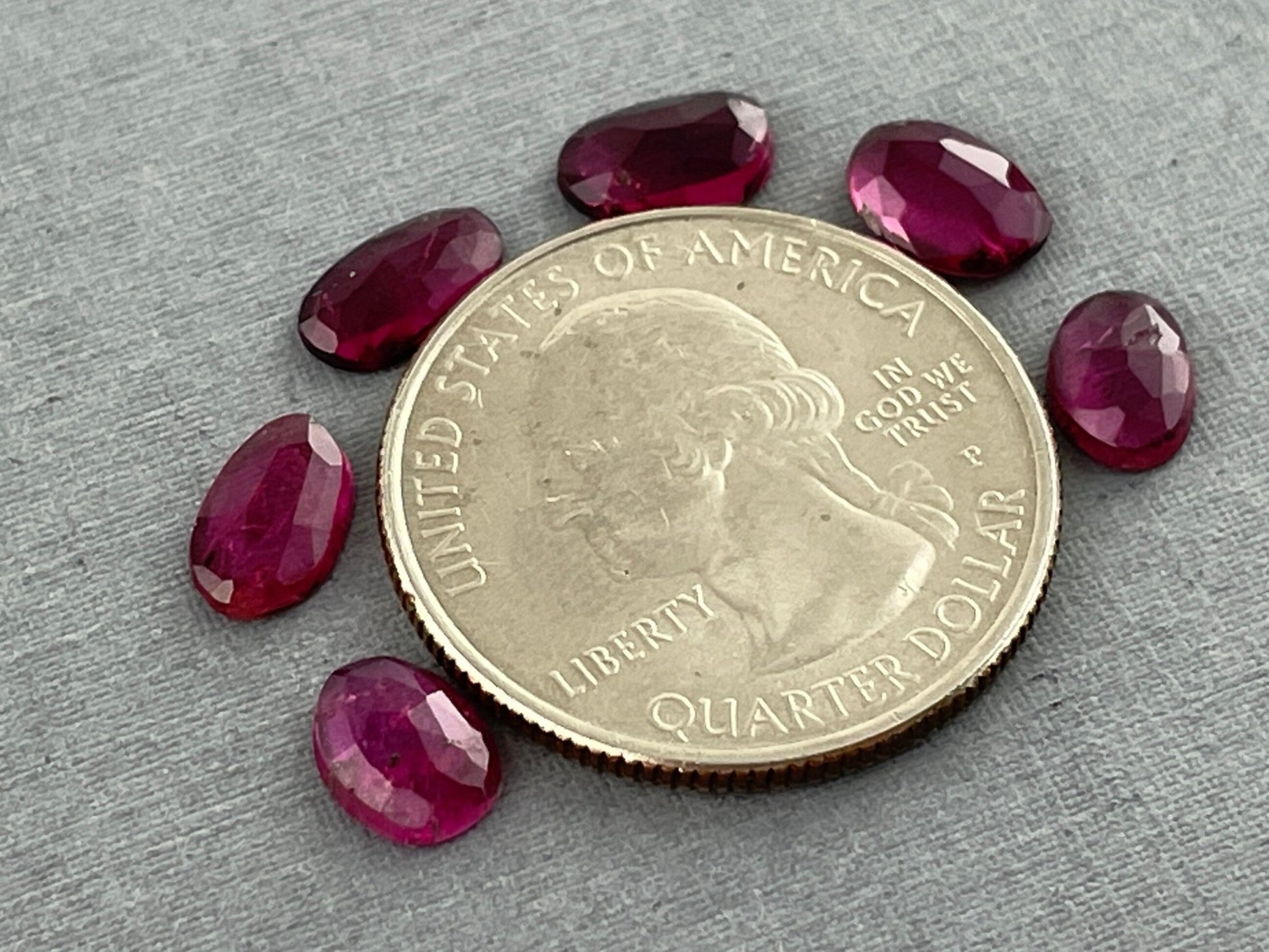 Rubellite Tourmaline Rose Cut Cabochon Lot | Natural Gemstones | 4.6 carats | TR116 - Gem Enthusiast
