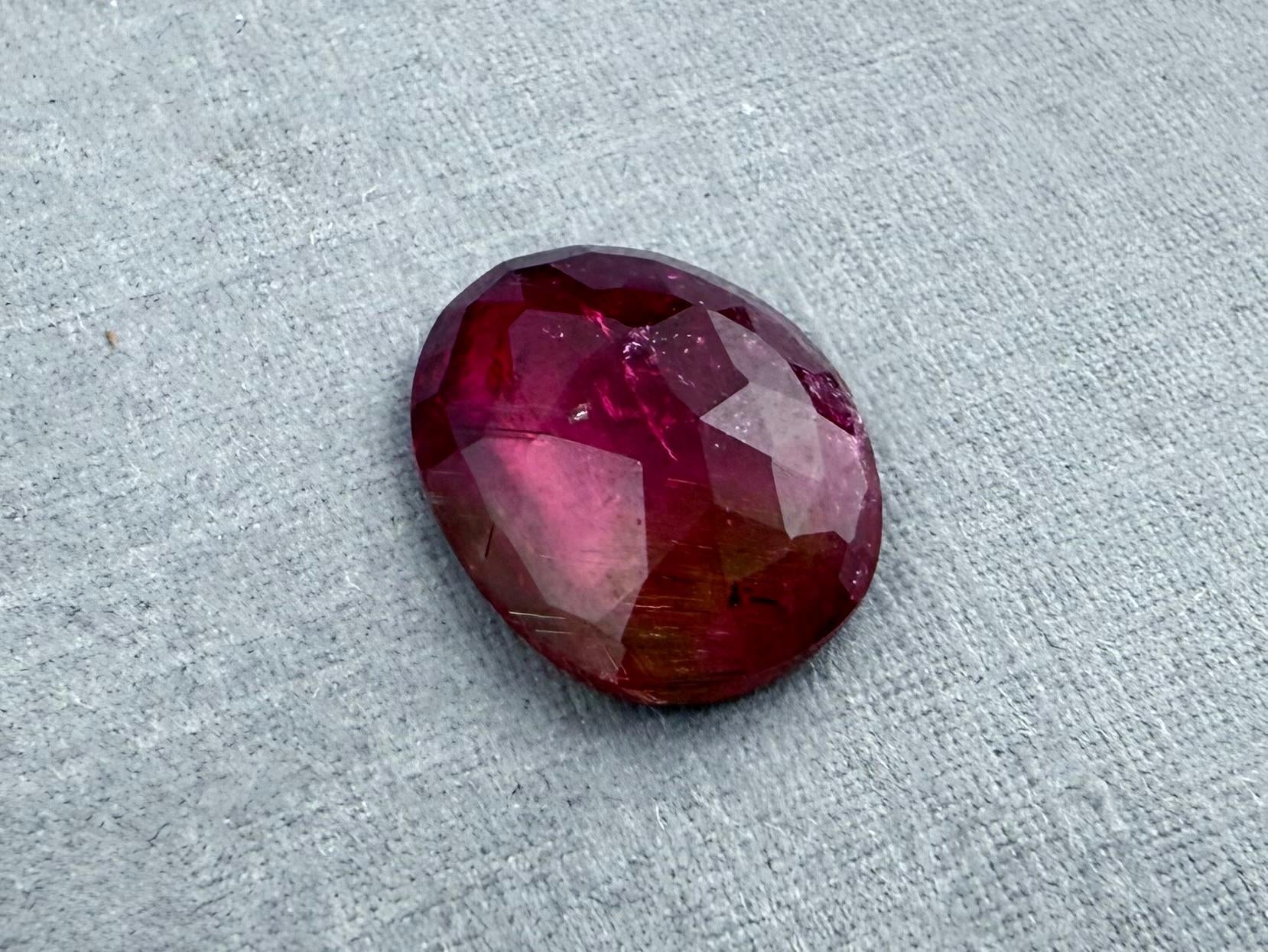 Rubellite Tourmaline Rose Cut Cabochon | Natural Gemstone | 3.5 carats | TR144 - Gem Enthusiast