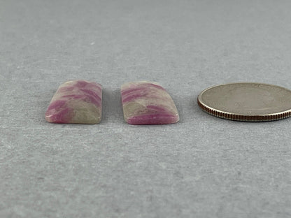 Ruby Included Quartz Pair | 26x12 mm | Rose Cut Natural Loose Gemstone | RC101 - Gem Enthusiast
