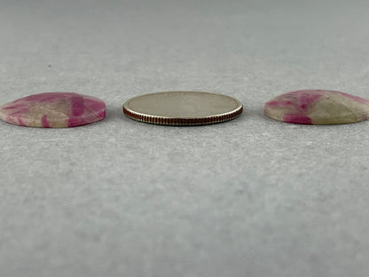 Ruby Included Quartz Pair | Rose Cut Natural Loose Gemstone | Pear Shape | RC107 - Gem Enthusiast
