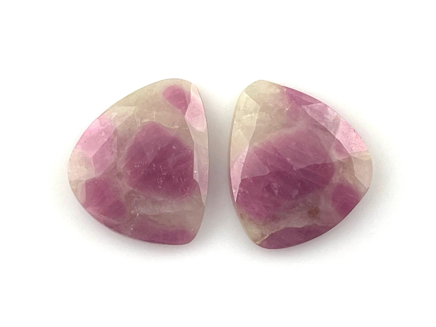 Ruby Included Quartz Pair | Rose Cut Natural Loose Gemstone | RC105 - Gem Enthusiast