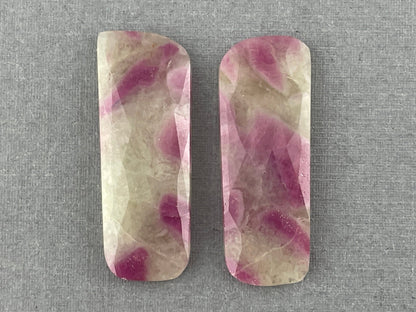 Ruby Included Quartz Pair | Rose Cut Natural Loose Gemstone | RC106 - Gem Enthusiast