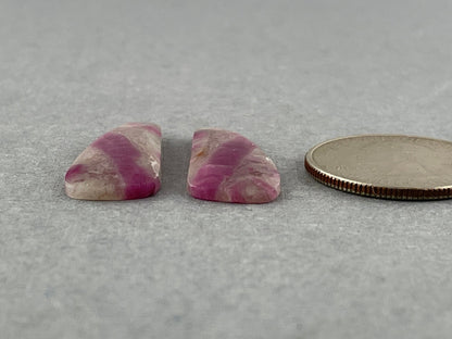 Ruby Included Quartz Pair | Rose Cut Natural Loose Gemstone | RC108 - Gem Enthusiast