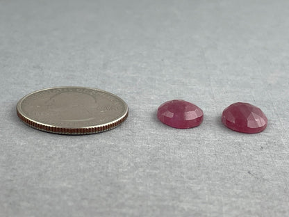 Ruby Rose Cut Cabochon Pair | 12x10 mm | Natural Gemstone | SP534 - Gem Enthusiast