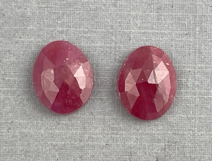 Ruby Rose Cut Cabochon Pair | 12x10 mm | Natural Gemstone | SP534 - Gem Enthusiast