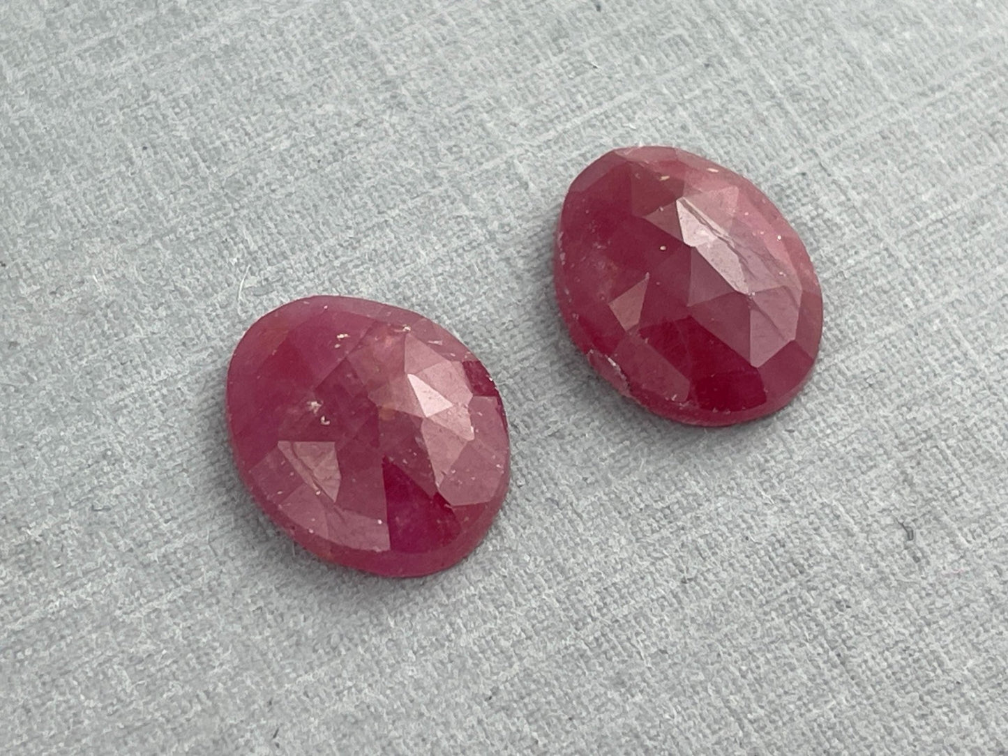 Ruby Rose Cut Cabochon Pair | 12x10 mm | Natural Gemstone | SP534 - Gem Enthusiast
