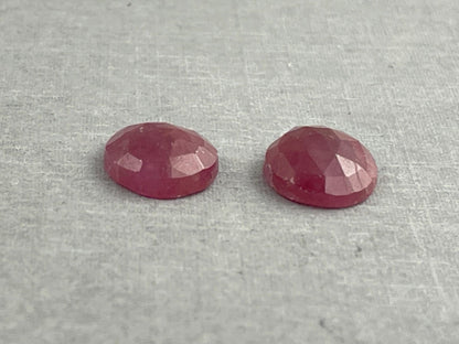Ruby Rose Cut Cabochon Pair | 12x10 mm | Natural Gemstone | SP534 - Gem Enthusiast