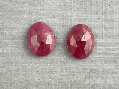 Ruby Rose Cut Cabochon Pair | 12x10 mm | Natural Gemstone | SP534 - Gem Enthusiast