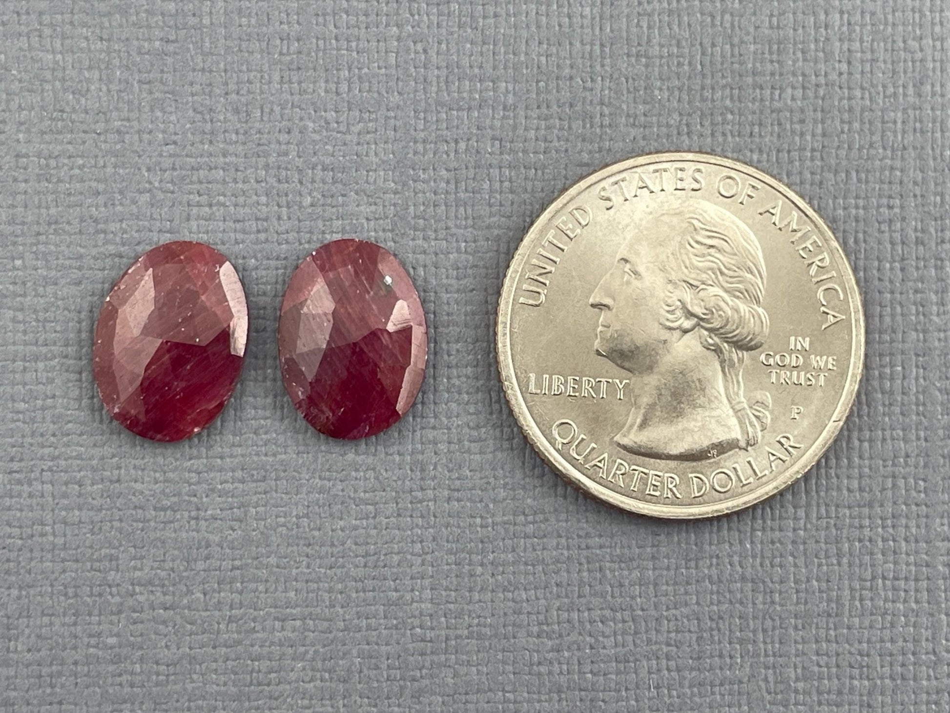 Ruby Rose Cut Cabochon Pair | Natural Corundum Gemstone | 13mm x 10mm | RU425 - Gem Enthusiast