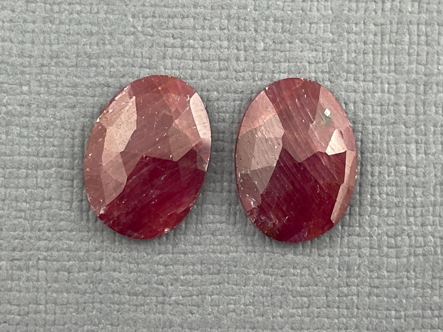 Ruby Rose Cut Cabochon Pair | Natural Corundum Gemstone | 13mm x 10mm | RU425 - Gem Enthusiast