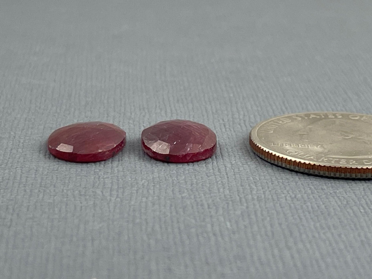 Ruby Rose Cut Cabochon Pair | Natural Corundum Gemstone | 13mm x 10mm | RU425 - Gem Enthusiast