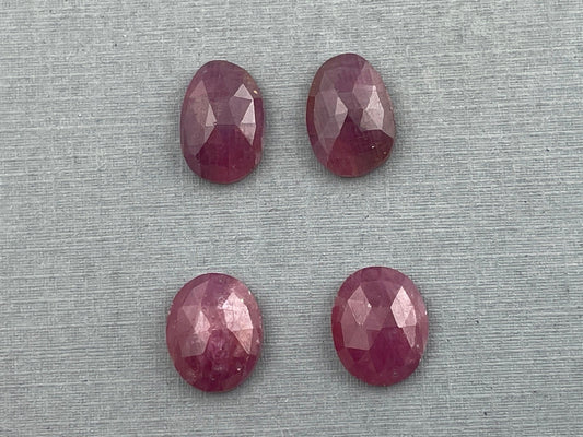 Ruby Rose Cut Cabochon Pairs | Natural Loose Gemstones | SP516 - Gem Enthusiast