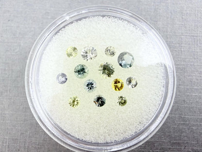 Sapphire Faceted Lot | 2.3mm to 3.3mm | Yellow, Blue, Green Gemstones | 1.38 carats | SF127 - 2 - Gem Enthusiast