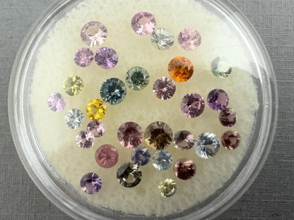 Sapphire Faceted Lot: 3 carats | 2.3mm to 3.5mm | Yellow, Green, Purple, Pink Orange Gemstones | SF134 - Gem Enthusiast