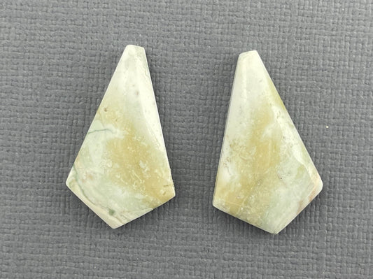 Saturn Chalcedony Cabochon Pair | 25x14 mm | Natural Loose Gemstone | CA318 - Gem Enthusiast