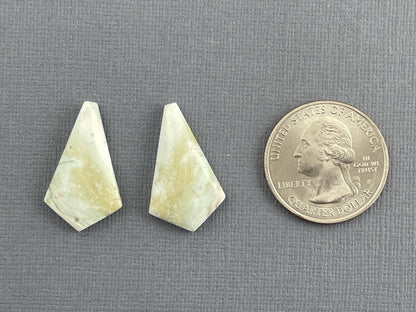 Saturn Chalcedony Cabochon Pair | 25x14 mm | Natural Loose Gemstone | CA318 - Gem Enthusiast