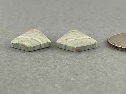 Saturn Chalcedony Cabochon Pair | 26x18 mm | Natural Loose Gemstone | CA202 - Gem Enthusiast