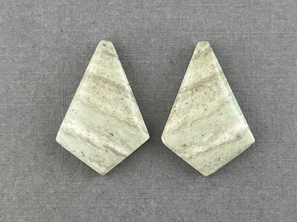 Saturn Chalcedony Cabochon Pair | 26x18 mm | Natural Loose Gemstone | CA202 - Gem Enthusiast