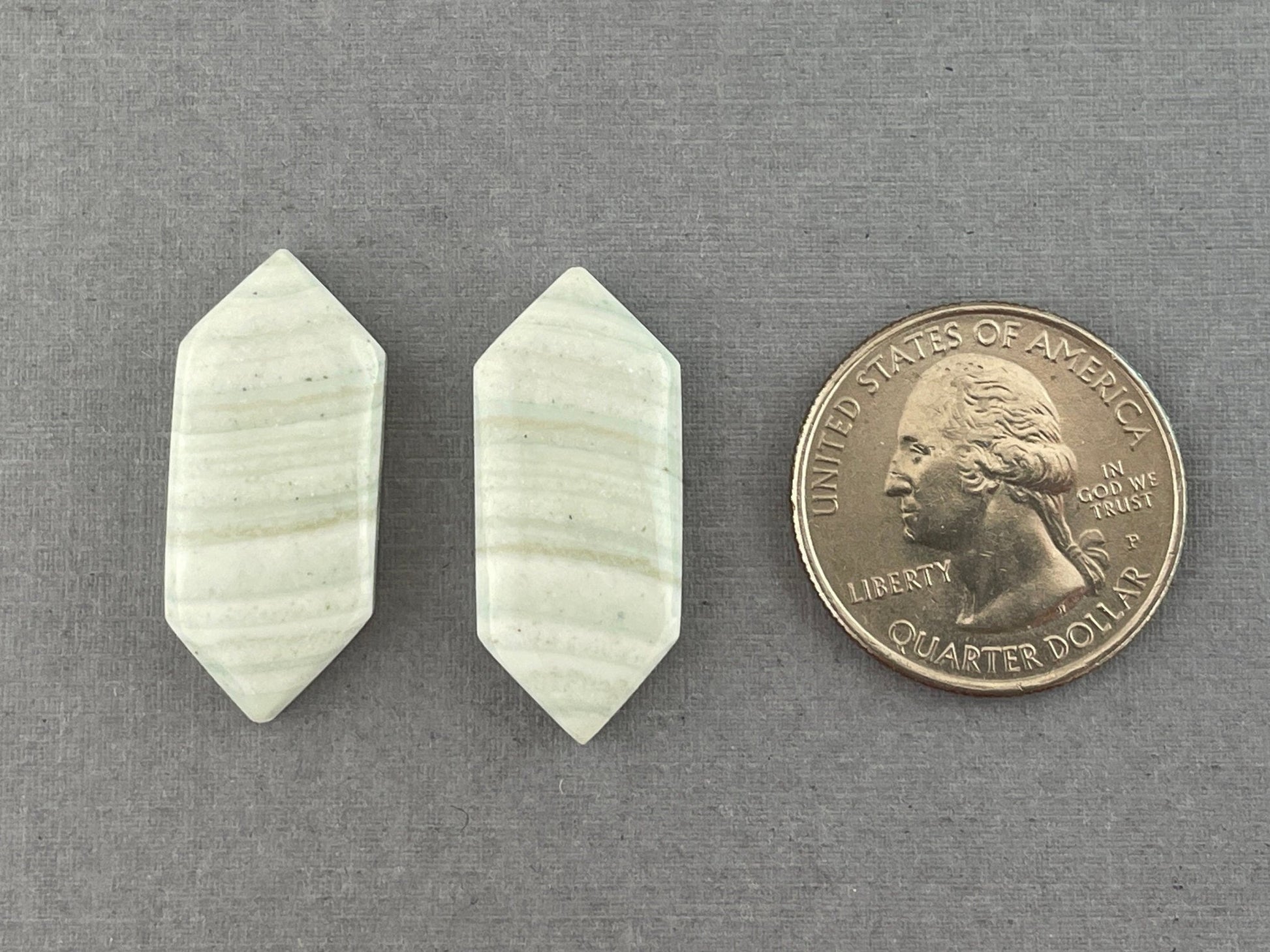Saturn Chalcedony Cabochon Pair | 29x13 mm | Natural Loose Gemstone | CA205 - Gem Enthusiast